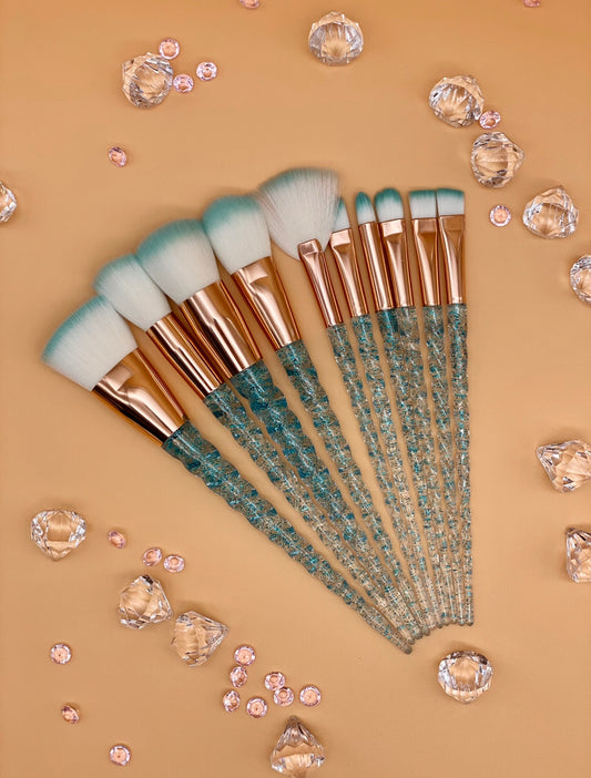 Blue Make-Up Brushes